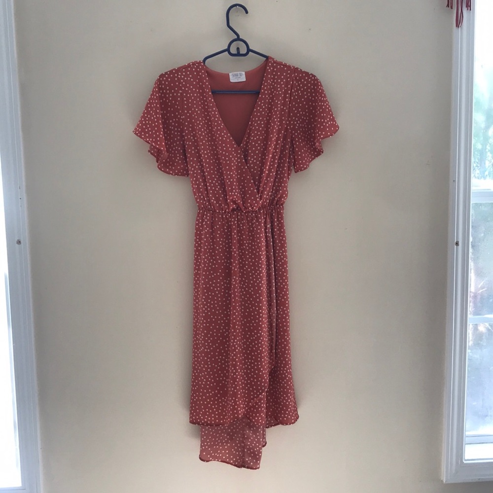 Sienna Sky Mauve Polka Dot Dress